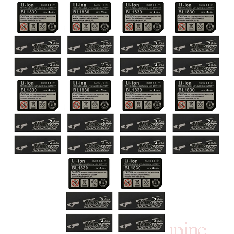 Power Tools Jack Hammer - 10 Set BL1830 Etiket Li-Ion Pil